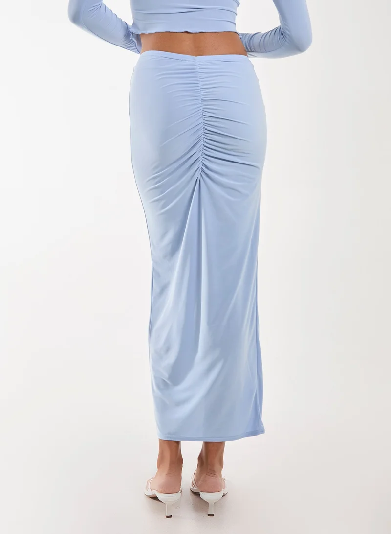 بينك فانيلا Slinky Ruched Maxi Skirt