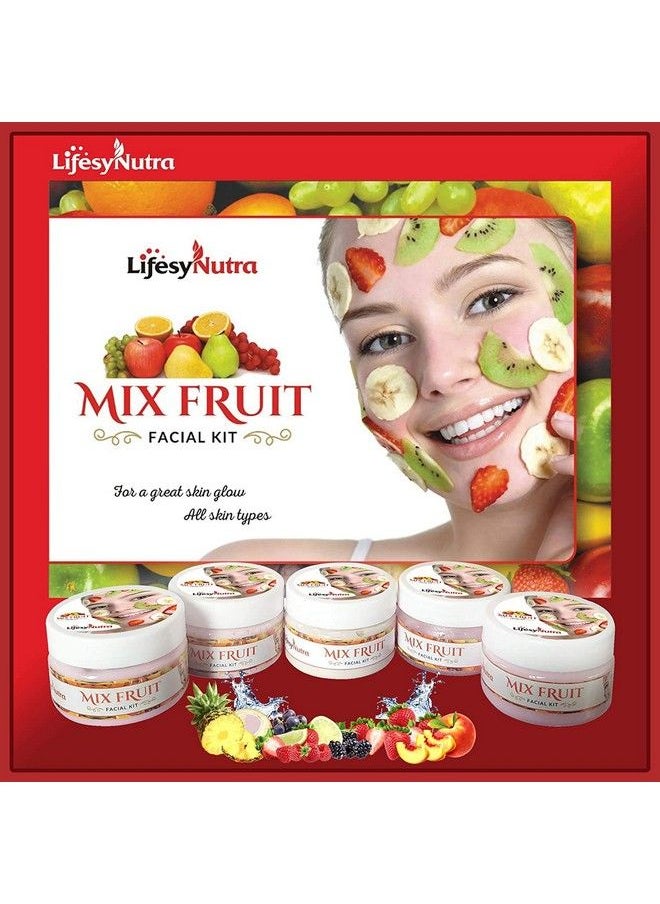 LifesyNutra مجموعة أدوات الوجه من مزيج الفواكه، مجموعة أدوات تجميل الوجه الاحترافية للنساء والرجال، جميع أنواع حلول البشرة المصنوعة في الهند، 250 جرام + 125 جرام إضافي  - Image 3