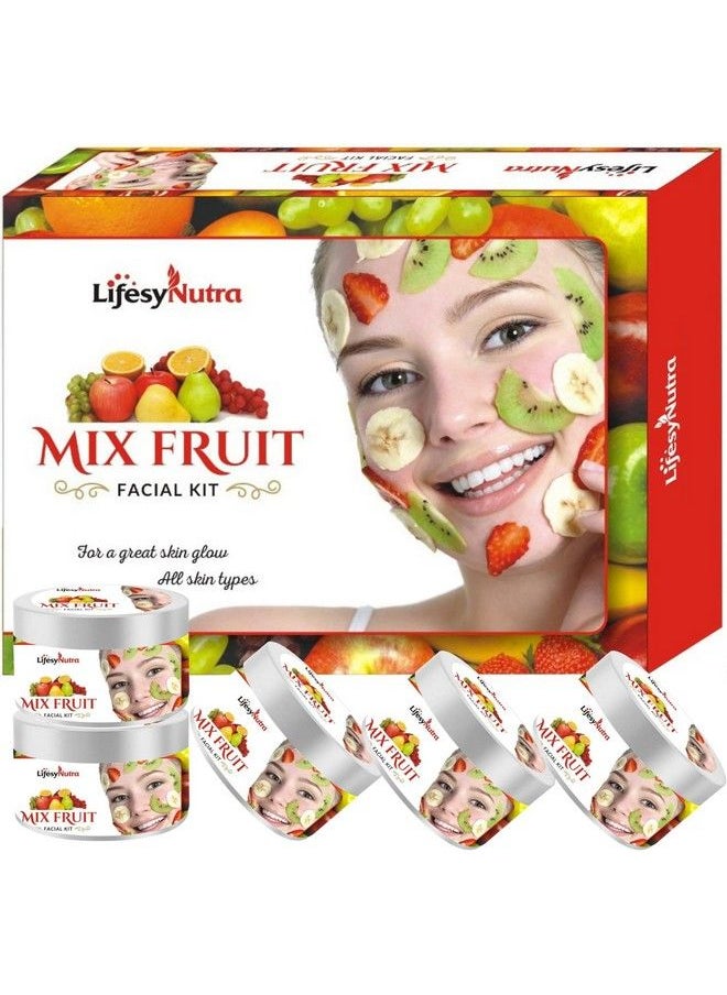LifesyNutra مجموعة أدوات الوجه من مزيج الفواكه، مجموعة أدوات تجميل الوجه الاحترافية للنساء والرجال، جميع أنواع حلول البشرة المصنوعة في الهند، 250 جرام + 125 جرام إضافي  - Image 2