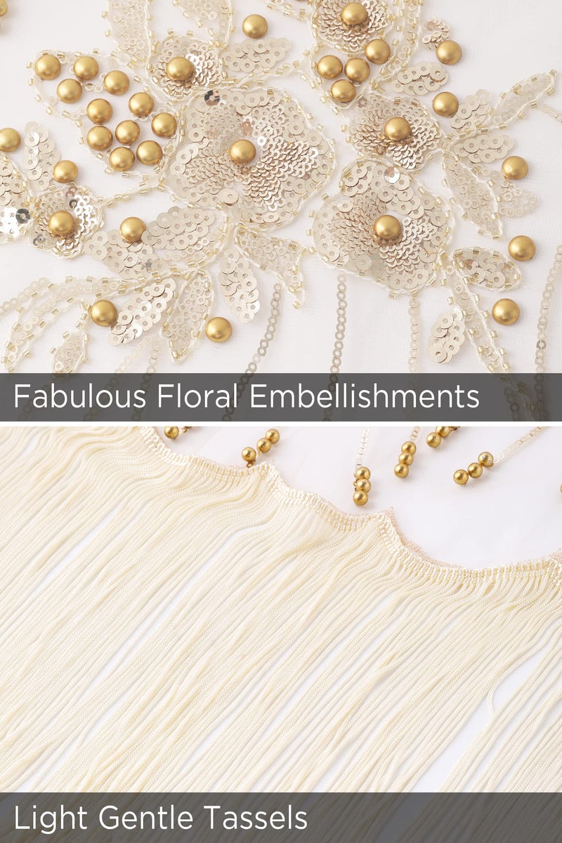 BABEYOND Night Shawl Wrap for Women Evening Cape for Prom Party Sequin Beaded Shawl - Image 5