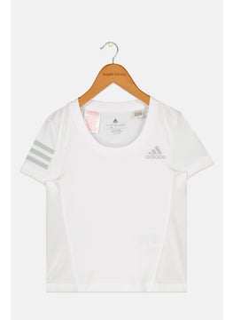 Adidas Kids Boy Brand Logo Short Sleeve T-Shirts, White  - Image 1