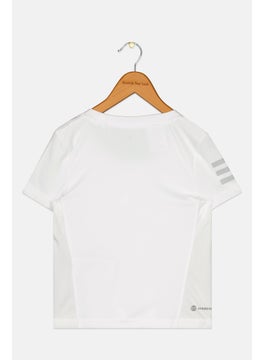 Adidas Kids Boy Brand Logo Short Sleeve T-Shirts, White  - Image 2