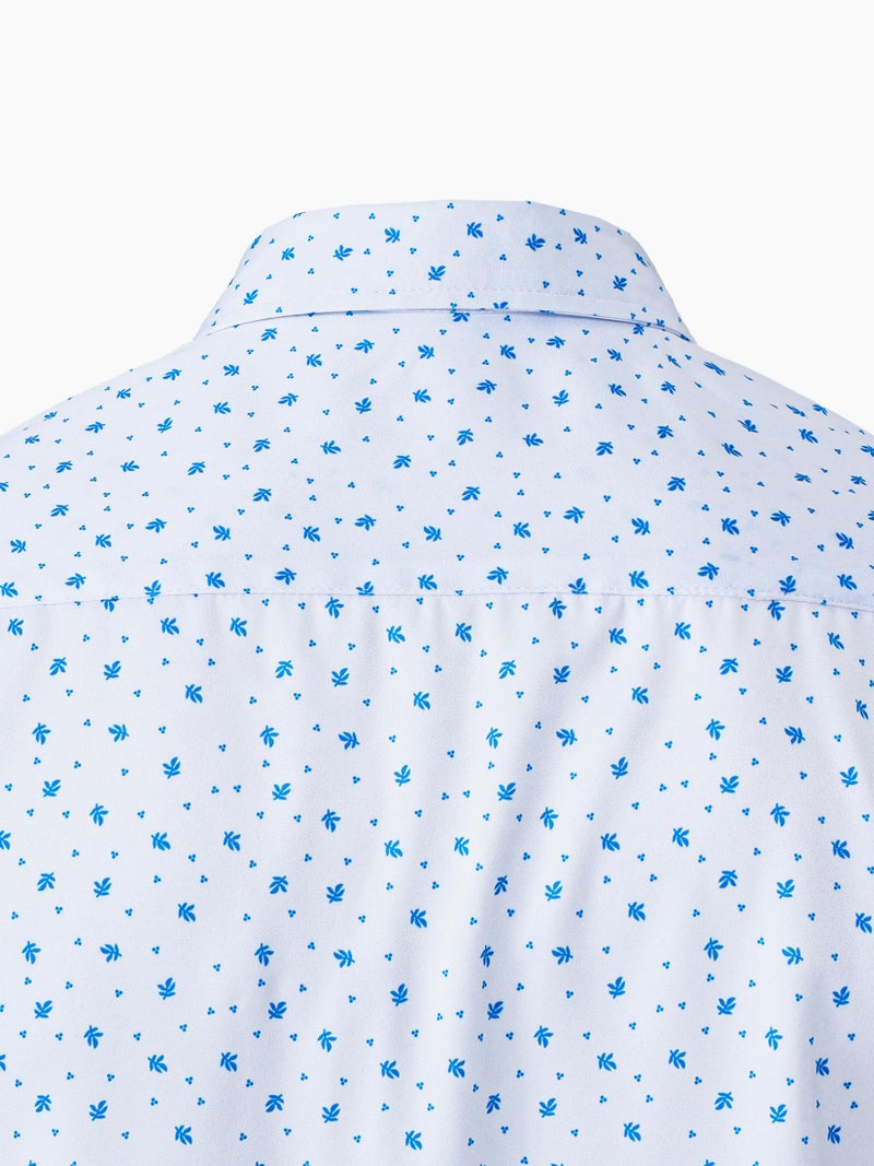 JOTOOK Mens Printed Dress Shirts Long Sleeve Button Down Shirts Stretch Business Casual Shirt Large White Blue Flower - Image 4