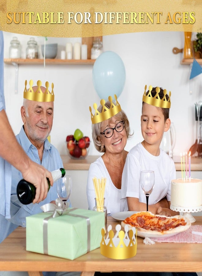 ١٠٠ قطعة من التيجان الورقية الذهبية لحفلات أعياد الميلاد، قبعات قابلة للتعديل لحفلات أعياد الميلاد للبالغين وطلاب المدارس، لوازم وهدايا الحفلات. - Image 4