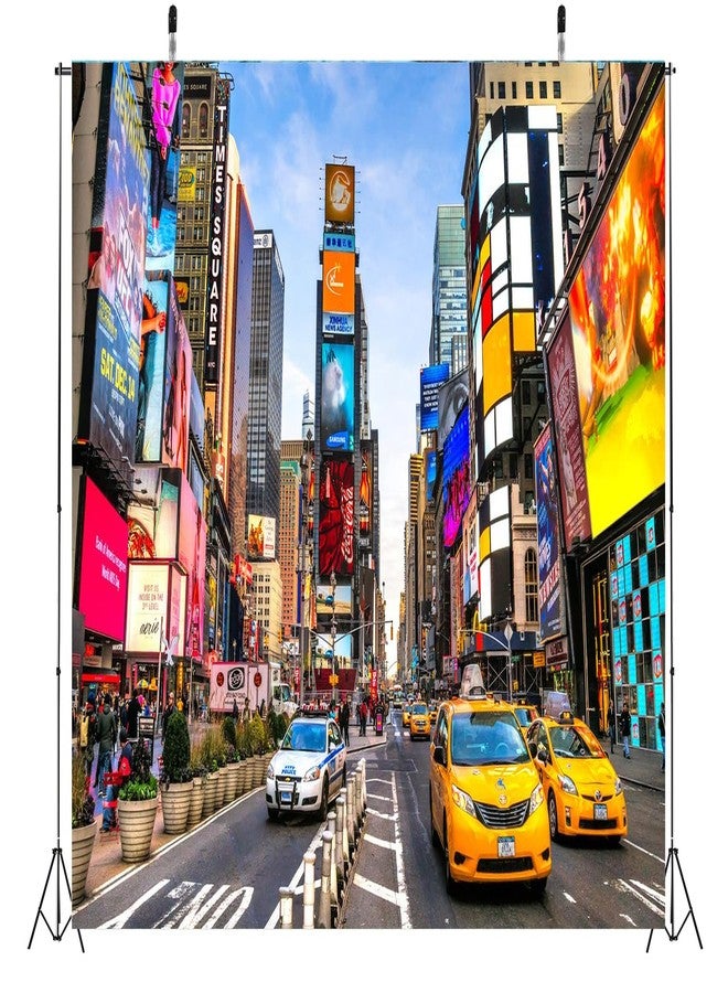 CORFOTO New York City Tapestry New York Times Square Neon Light Broadway Street Taxi Landmark Cityscape NYC Themed Party Decorations Tapestries for Bedroom Living Room Dorm Decor Posters Fabric - Image 4
