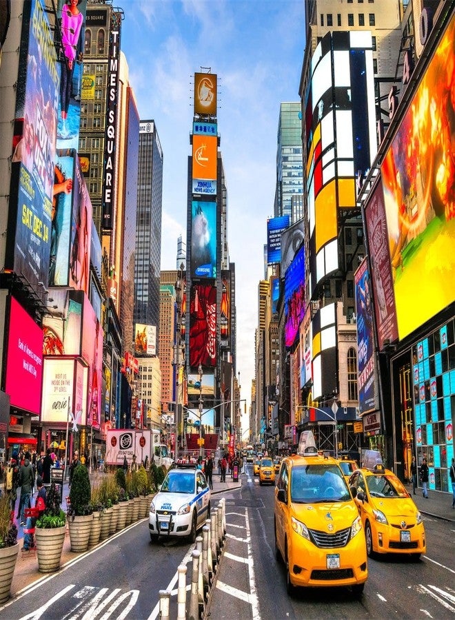 CORFOTO New York City Tapestry New York Times Square Neon Light Broadway Street Taxi Landmark Cityscape NYC Themed Party Decorations Tapestries for Bedroom Living Room Dorm Decor Posters Fabric - Image 5