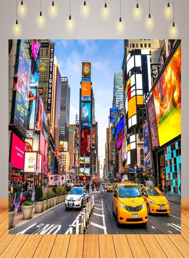 CORFOTO New York City Tapestry New York Times Square Neon Light Broadway Street Taxi Landmark Cityscape NYC Themed Party Decorations Tapestries for Bedroom Living Room Dorm Decor Posters Fabric - Image 2