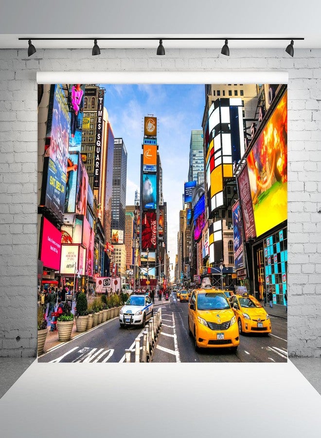 CORFOTO New York City Tapestry New York Times Square Neon Light Broadway Street Taxi Landmark Cityscape NYC Themed Party Decorations Tapestries for Bedroom Living Room Dorm Decor Posters Fabric - Image 3