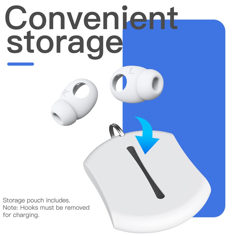 DamonLight 2 Pairs AirPods 3 Ear Tips Grip Silicone Earbuds Cover [Added Storage Pouch][US Patent Registered] Compatible with Apple AirPods 3rd Generation (White) - Image 5