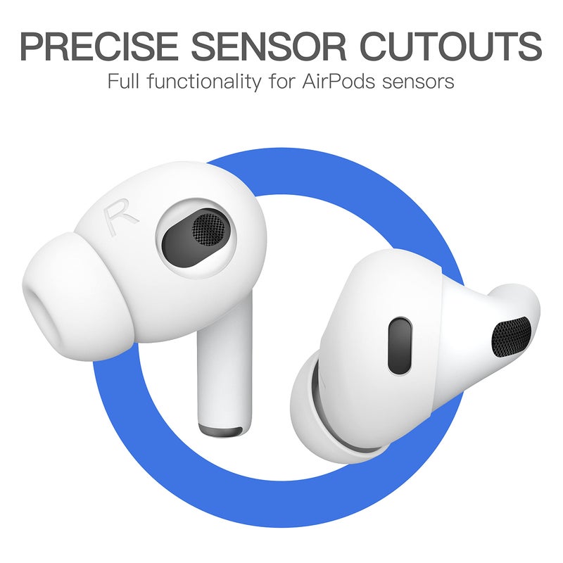 DamonLight 2 Pairs AirPods 3 Ear Tips Grip Silicone Earbuds Cover [Added Storage Pouch][US Patent Registered] Compatible with Apple AirPods 3rd Generation (White) - Image 2