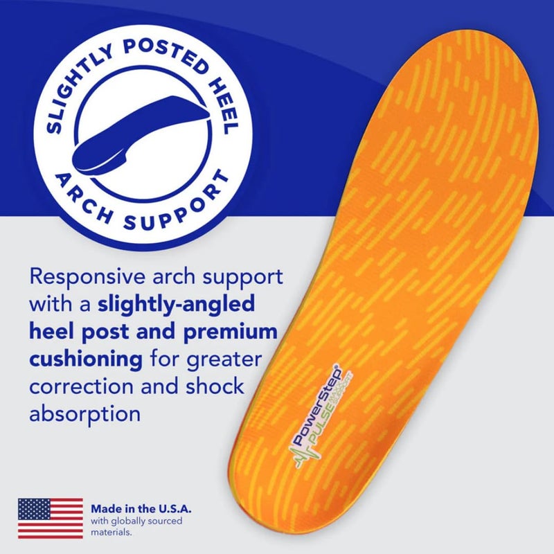 PowerStep Pulse Maxx Running Insoles - Overpronation Corrective Orthotic Inserts for Running Shoes - Maximum Ankle, Foot Pain Relief & Arch Support Insoles - Made in The USA (M 6-6.5 / W 8-8.5) - Image 4
