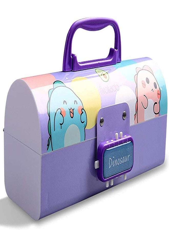 ARNIYAVALA Pencil Box with Code Lock Pen Case Large Capacity Multi-Layer Multi-Function Storage Bag Secret Compartment Pencil Box - Dino - Image 1