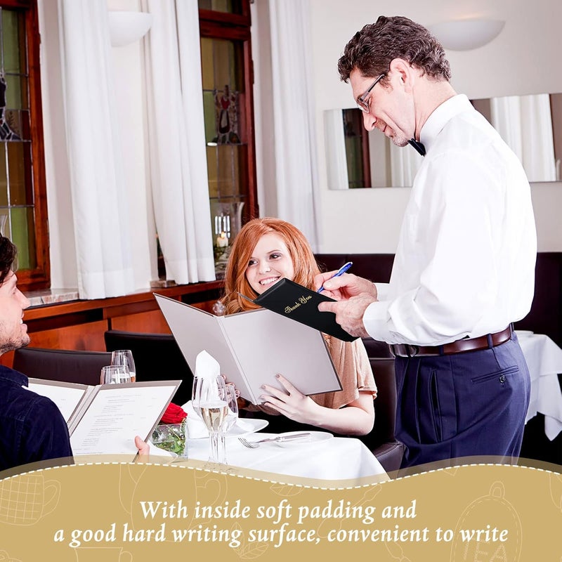 Potchen 40 Pcs Check Presenters for Restaurants, Guest Check Card Holders Black Restaurant Bill Book Tip Holders with Gold Thank You Imprint Guest Checkbook for Servers Waitress Waiter - Image 5