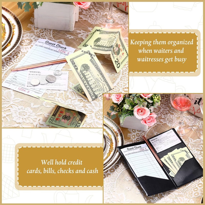 Potchen 40 Pcs Check Presenters for Restaurants, Guest Check Card Holders Black Restaurant Bill Book Tip Holders with Gold Thank You Imprint Guest Checkbook for Servers Waitress Waiter - Image 4
