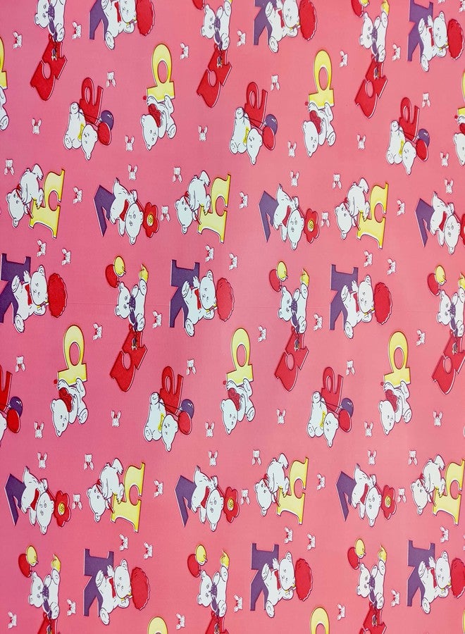 Ecosoft Pookie® Plastic Sheet | Rubber Sheet for Babies | Bed Wetting Protector | 0-12 Months | 90 x 90 cm (Alpha Pink) - Image 3