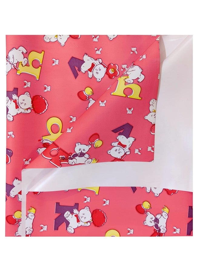 Ecosoft Pookie® Plastic Sheet | Rubber Sheet for Babies | Bed Wetting Protector | 0-12 Months | 90 x 90 cm (Alpha Pink) - Image 1