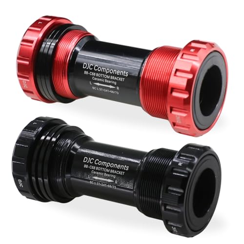 DJC Components DJC Bike Ceramic Bearing Bottom Bracket BSA 68-73mm English Threaded BB 24mm Spindle, Fit MTB Road Bike Hollow Deore XT SLX R7000 R8000 4700 5800 6800 IXF Prowheel(Ceramic 24-24mm Black) - Image 1