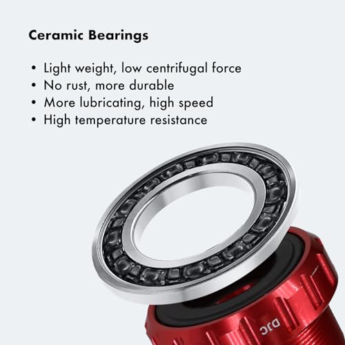 DJC Components DJC Bike Ceramic Bearing Bottom Bracket BSA 68-73mm English Threaded BB 24mm Spindle, Fit MTB Road Bike Hollow Deore XT SLX R7000 R8000 4700 5800 6800 IXF Prowheel(Ceramic 24-24mm Black) - Image 4