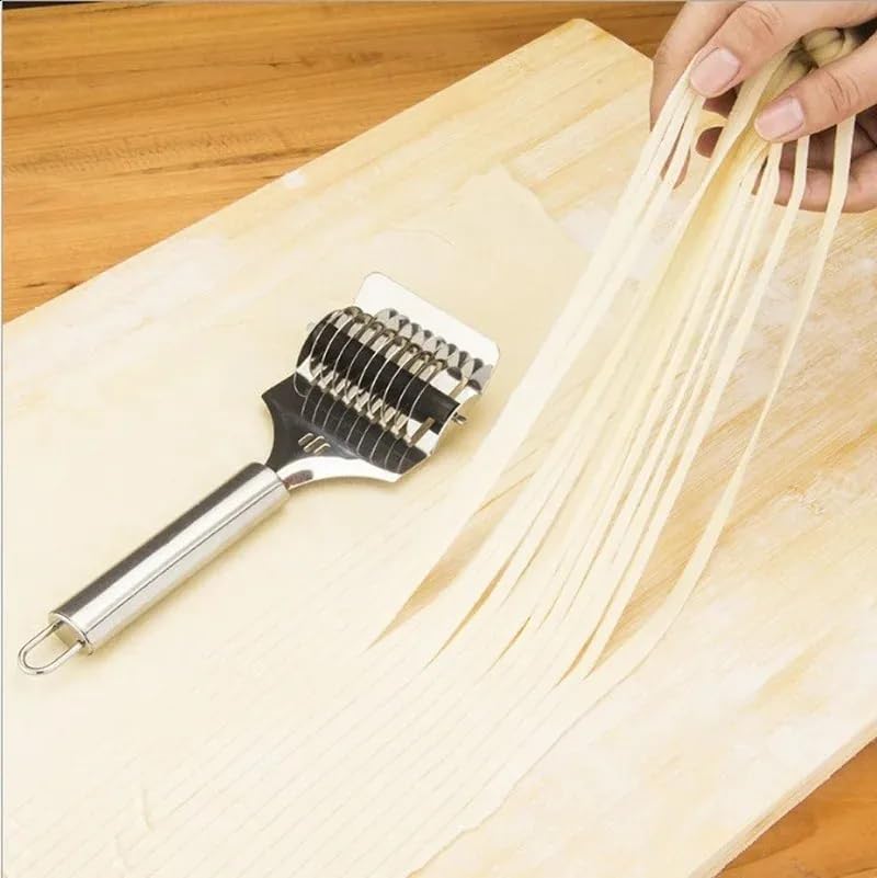 PUTHAK 1PC Stainless Steel Spaghett Noodle Maker Lattice Roller Docker Dough Cutter Tool Kitchen Helper DIY Dough Cutting Tool - Image 3