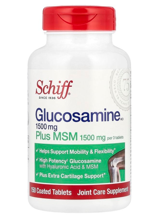 Schiff Glucosamine Plus MSM 150 Coated Tablets 