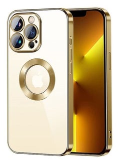 Case Compatible with Iphone 14 Pro (6.1 Inch) Magnetic [Support Magsafe Charger] Wireless Anti-Scratch Shockproof Clear Lens Protector Corner Cushion Durable Full Body Cover (Gold)