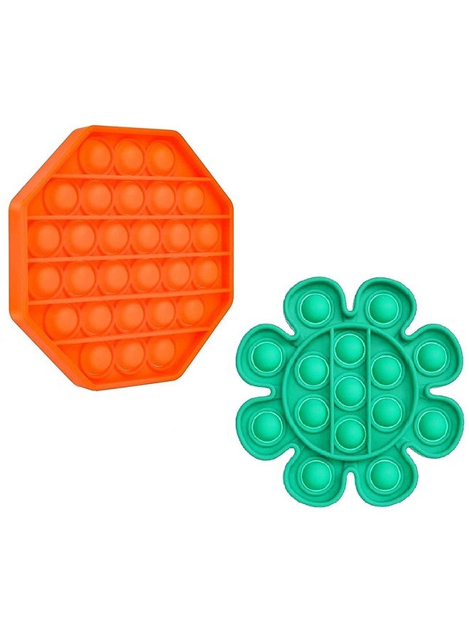 FunBlast Pop It - Popit Game, Poppet for Kids, Pop It Toy, Pop It Toys for Kids, Flower with Octagonal Pop it Fidget Toy for Kids, Pop It Fidget Toy, Pop It Big, Stress Relief Toys (Pack of 2 Pcs) - Image 1