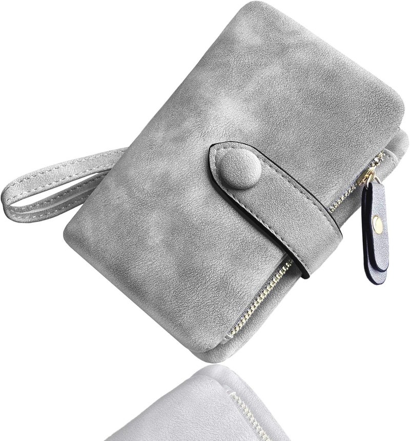AOXONEL Women's Small Bifold Leather wallet Rfid blocking Ladies Wristlet with Card holder id window Coin Purse - Image 4