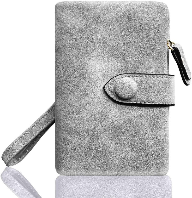 AOXONEL Women's Small Bifold Leather wallet Rfid blocking Ladies Wristlet with Card holder id window Coin Purse - Image 5