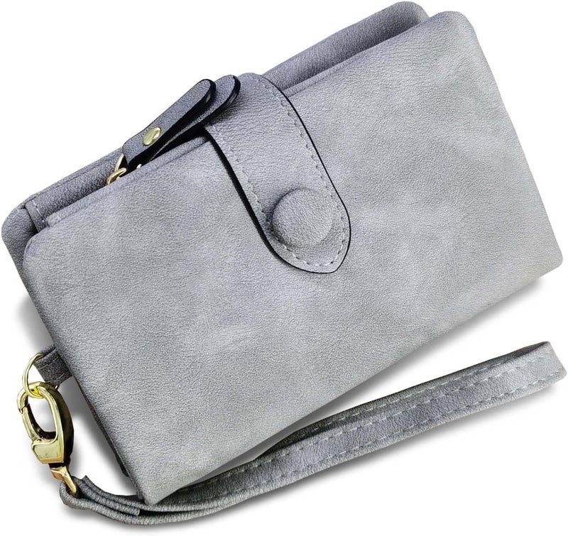 AOXONEL Women's Small Bifold Leather wallet Rfid blocking Ladies Wristlet with Card holder id window Coin Purse - Image 2