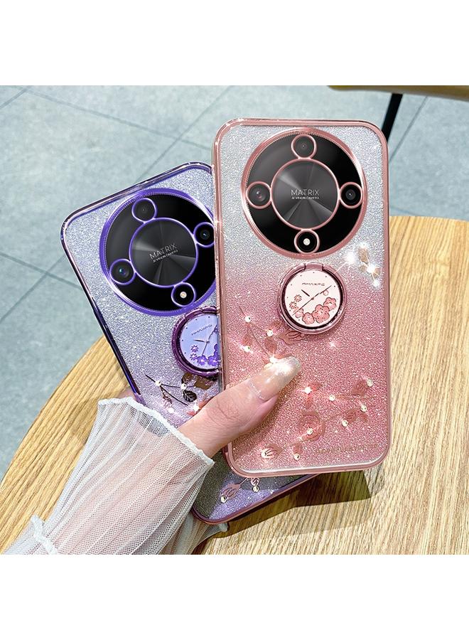 S-TOP Case For Honor X9b Gradient Glitter Immortal Flower Ring All-inclusive Phone Case - Image 5