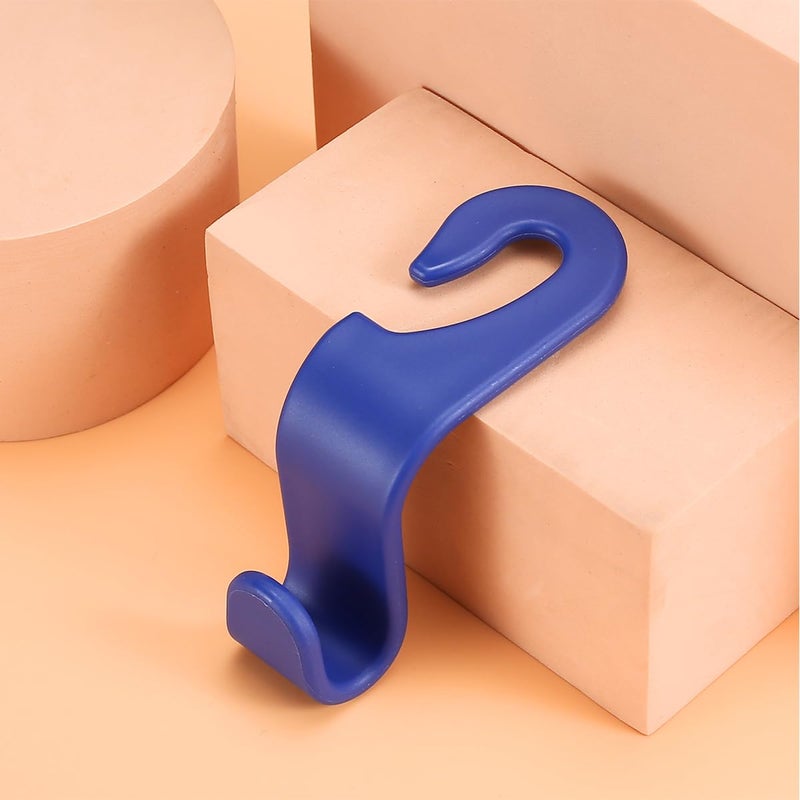 Hanemia 4PCS Car Back Seat Headrest Hooks, Rear Car Seat Storage Headrest Hanger Holder Hooks Organizer, Universal Auto Interior Accessories for Bag Purse Handbag Cloth Coats Grocery (Blue) - Image 2