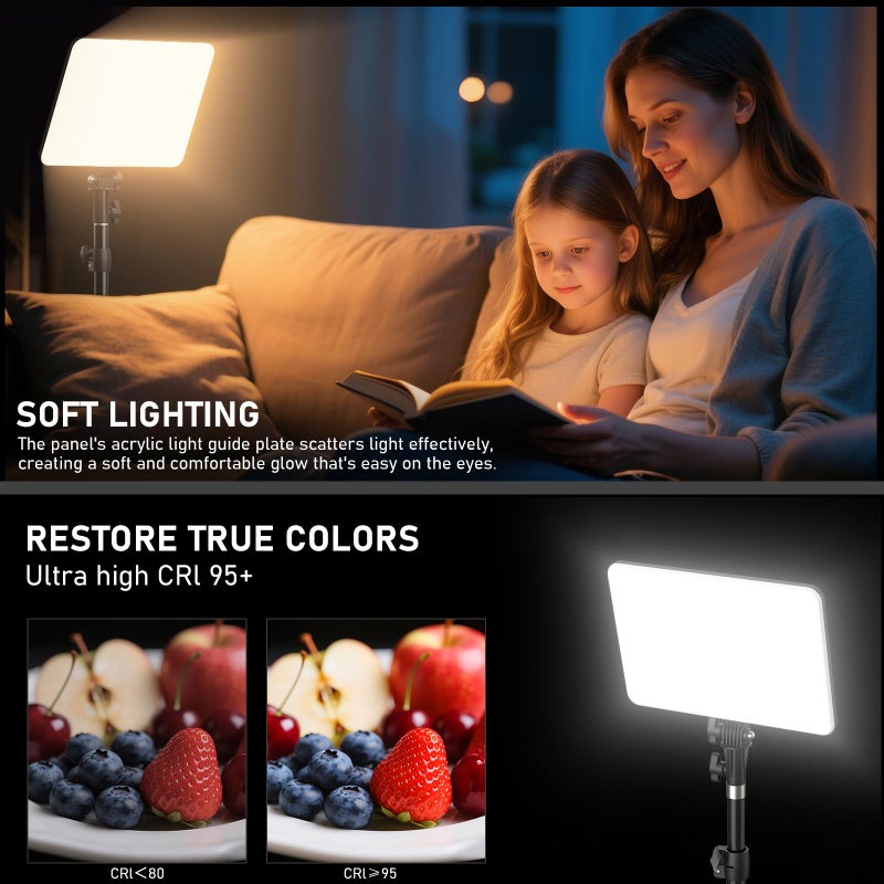 Anautin 30W Upgraded Photography Lighting Kit, Anautin 2-Pack LED Video Lighting for Video Recording, 3700Lux Studio Lights with Tripod Stand for Photography, Streaming, Gaming, Podcast, Filming, Vlogging - Image 2