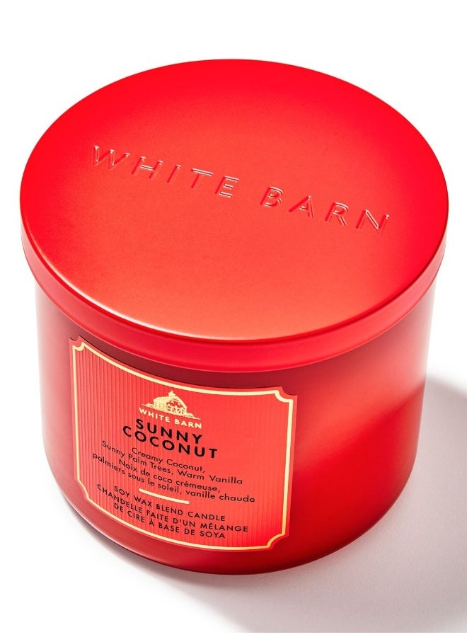 Bath & Body Works شمعة صني جوز الهند بثلاثة فُتيل - Image 1