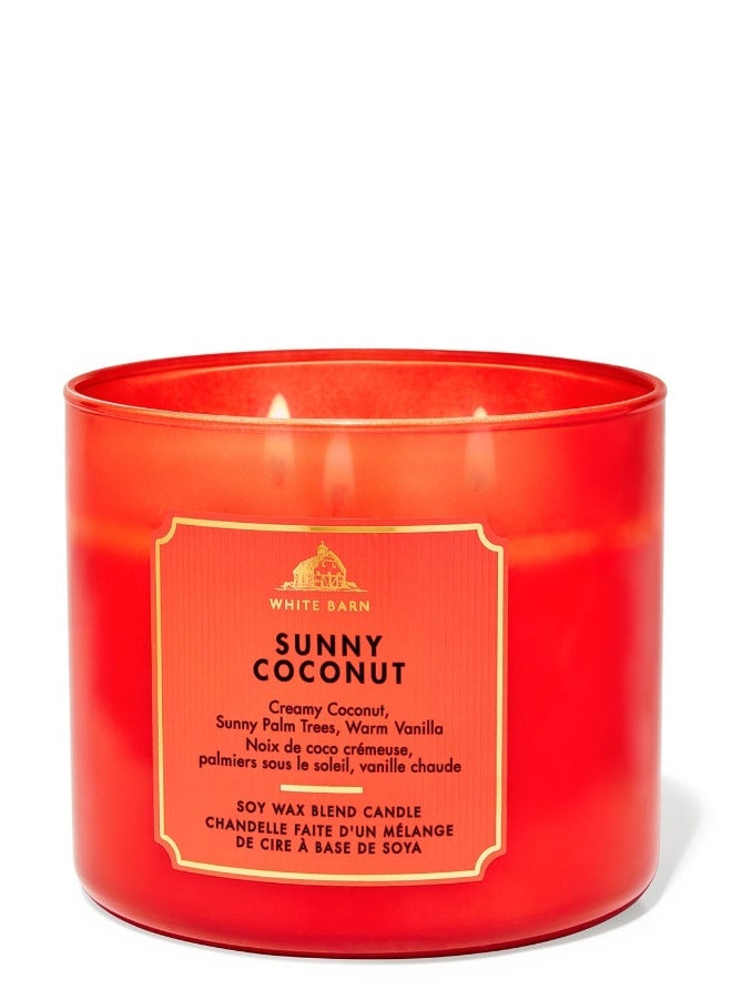Bath & Body Works شمعة صني جوز الهند بثلاثة فُتيل - Image 2