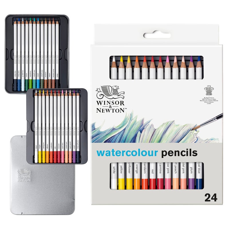 Winsor Newton Winsor & Newton Studio Collection Artist Pencils, Watercolor Pencils, Set of 24 - Image 1