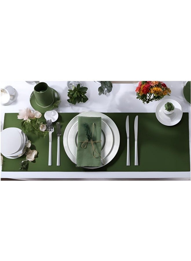 INFEI Solid Color Cotton Blended Dinner Cloth Napkins - Set of 12 (17 x 17 inches) - for Events & Home Use (Olive Green) - Image 5