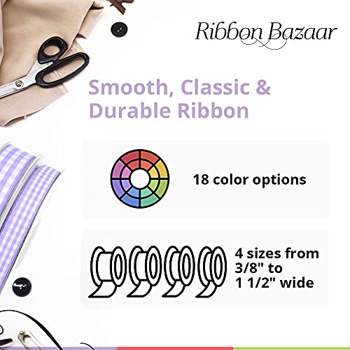 Ribbon Bazaar Taffeta Gingham Check 1-1/2" Black 25yd 100% Polyester Ribbon - Image 2