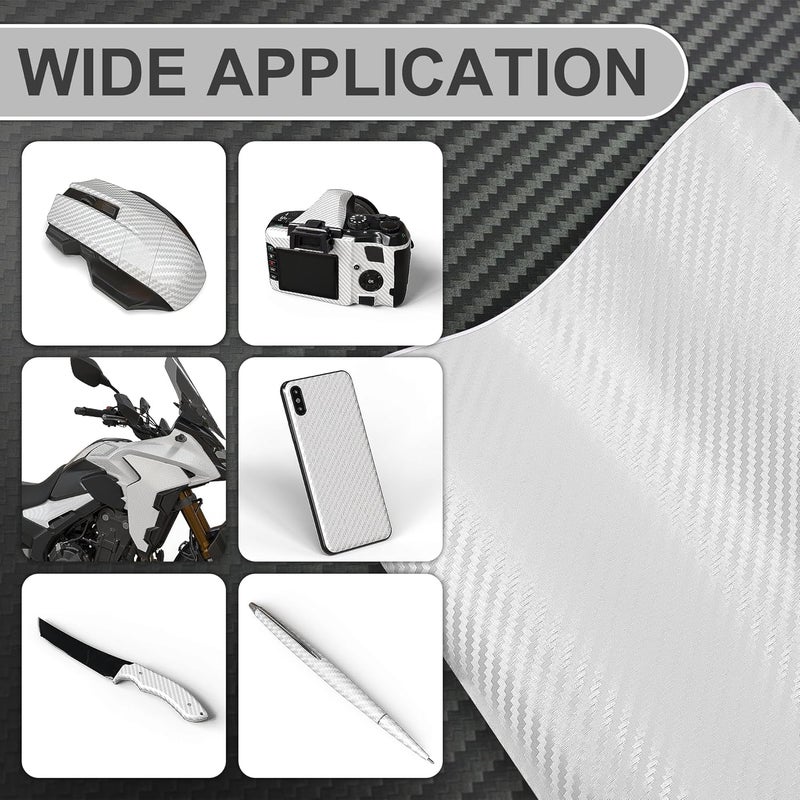 Lypumso 3D White Carbon Fiber Vinyl Wrap - Image 4