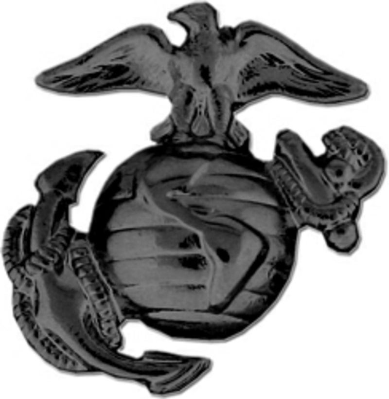 HMC Marine Corps Eagle, Globe and Anchor Lapel Pin or Hat Pin (Left, Black Finish), 1" - Image 5