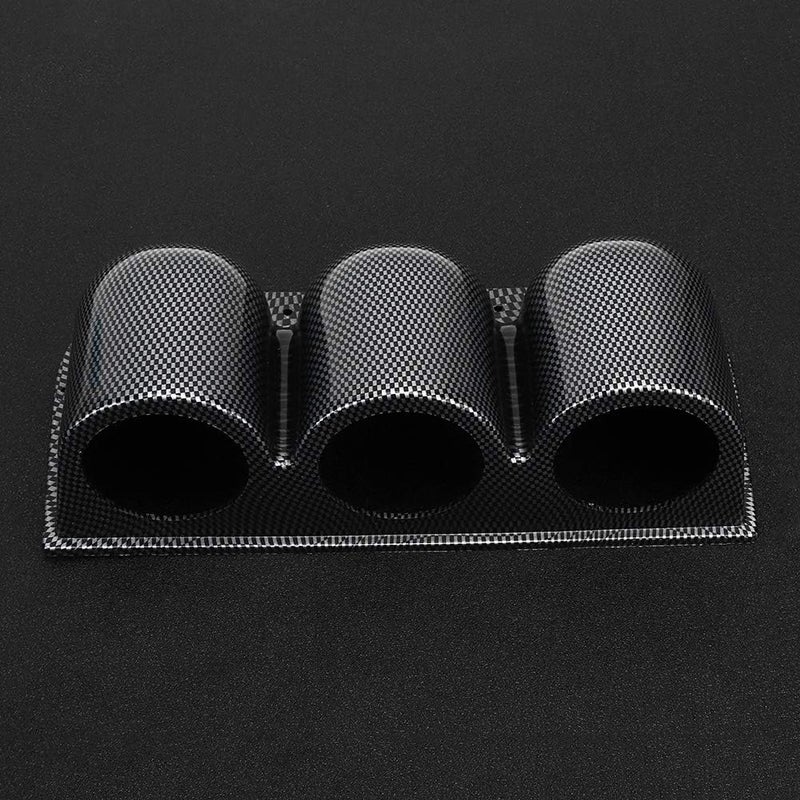 52mm Triple Gauge Mount Holder, Carbon Fiber Style ABS, 3 - Hole Car Dash Meter - Durable Construction, Easy Installation, Perfect for Auto Gauges - Image 4