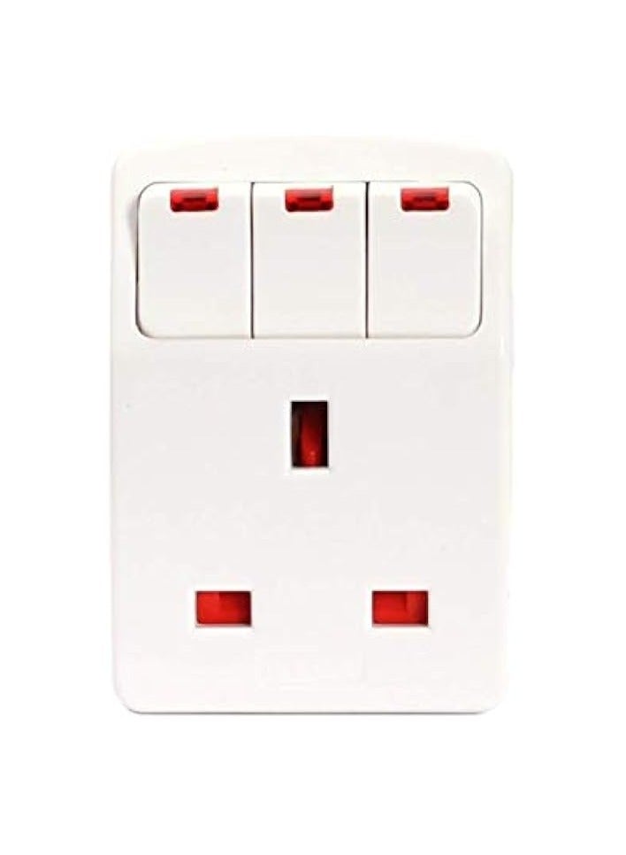 erorex Approved 3Way British Plug Multi Adapter with Individual Switches, BS1362 Fused  - Image 3