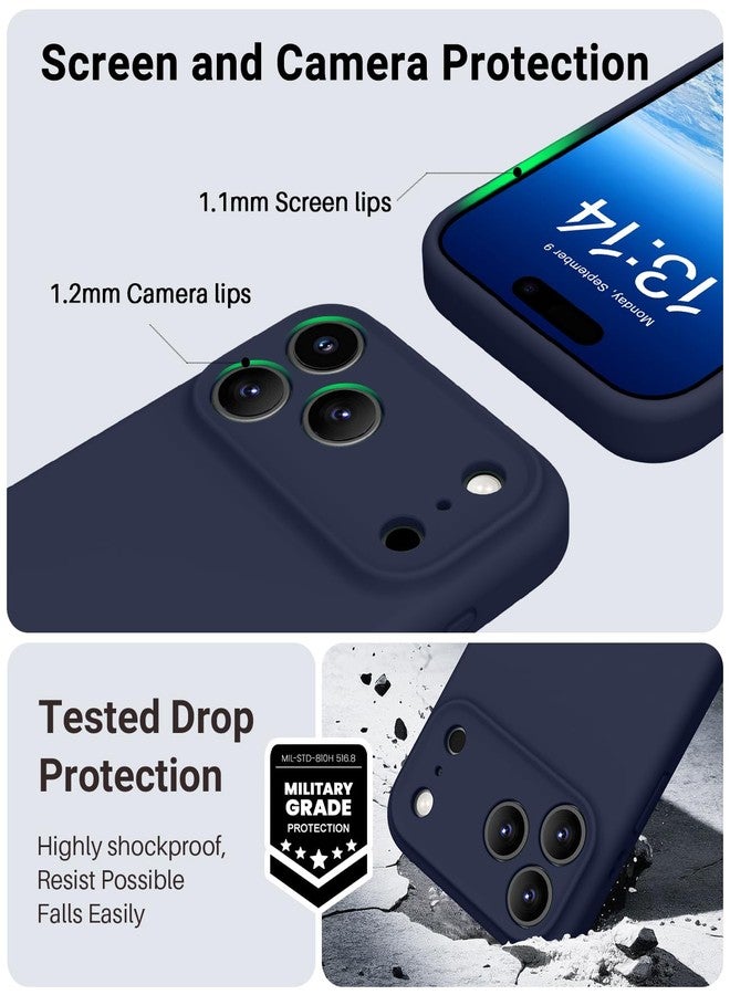 OTOFLY Magnetic for iPhone 17 Pro Case,Compatible with Magsafe,Classic Liquid Silicone Mobile Phone Case,Integrated Camera Control Button,Anti-Scratch Microfiber Lining,Midnight Blue - Image 5