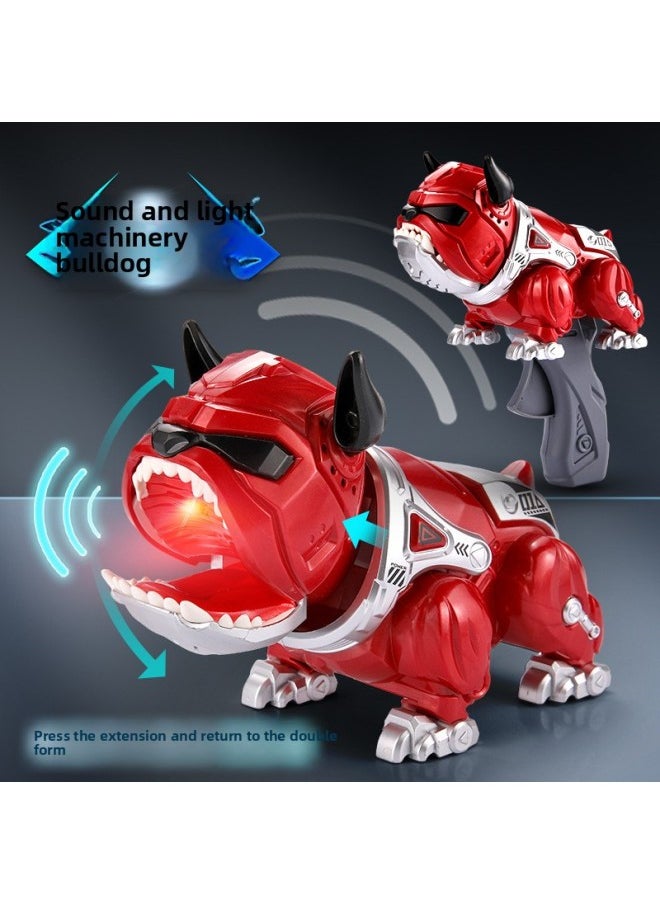 Mechanical Bulldog Pressing Sound And Light Dual-form Toy Gun Children's Deformation Gun Boy 3-6 Years Old Robot Dog-Color:Red Press Mechanical Bulldog Sound And Light Dual Form-color Box  - Image 4