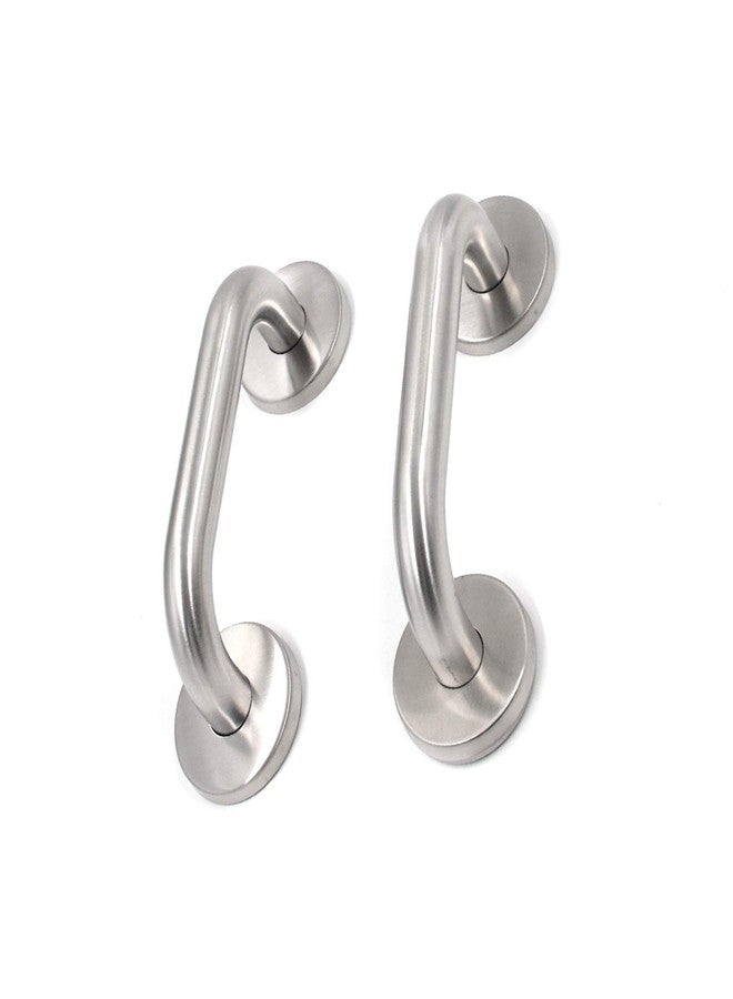 FarBoat 2Pcs Door Pull Handles Plate Heavy Duty Bathroom Grab Bar Handles Durable Stainless Steel with Mounting Screws for Garage Fire Door (Silver, 185mm/7.3inch) - Image 2