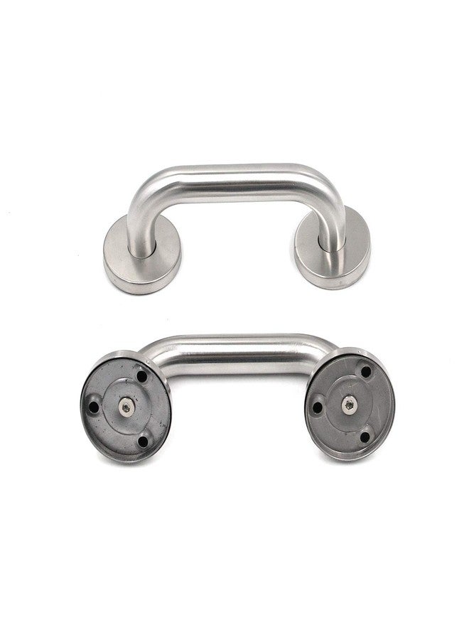 FarBoat 2Pcs Door Pull Handles Plate Heavy Duty Bathroom Grab Bar Handles Durable Stainless Steel with Mounting Screws for Garage Fire Door (Silver, 185mm/7.3inch) - Image 3