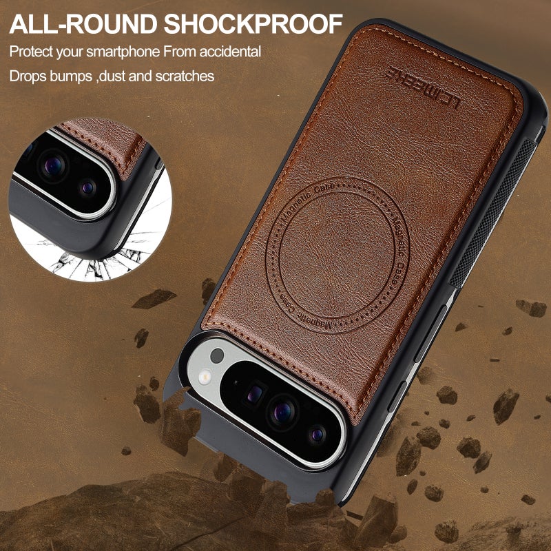 HuHa Protective Cover For Google Pixel 9 / 9 Pro LC.IMEEKE Magsafe Phone Case(Brown) - Image 2