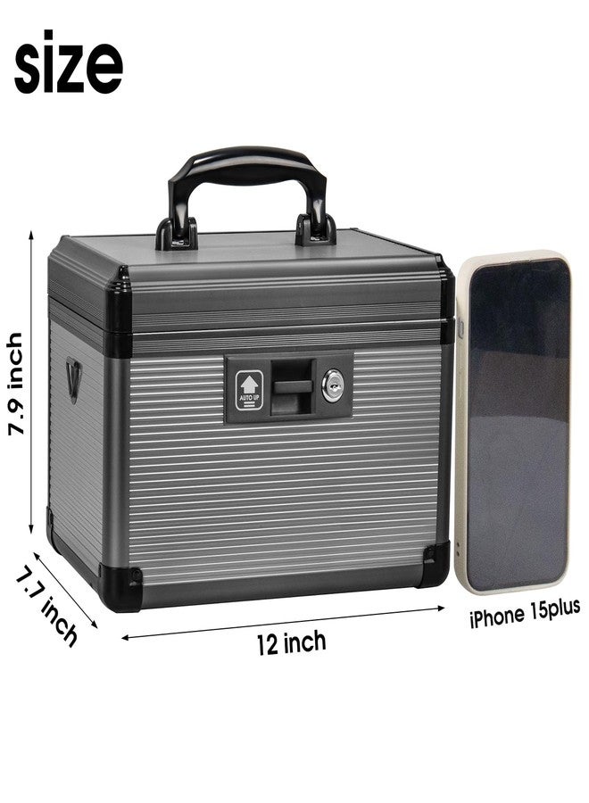 Lockbako Medicine Lock Box with Key, Alluminum Alloy Box for Medication,First Aid Box with a Removeable Tray to Store Medicines & Pills for Home, Black 12 * 7.68 * 7.87 Inch - Image 2