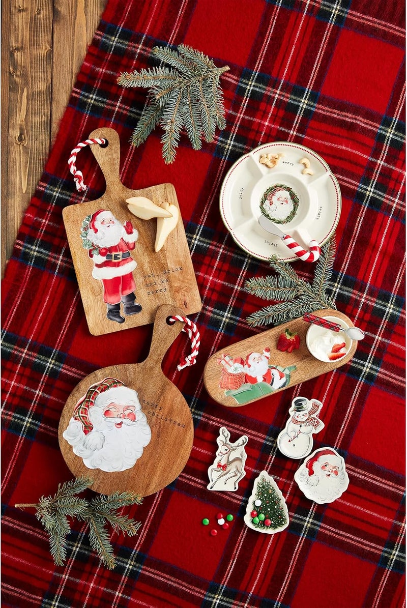 mud pie Mud Pie Xmas Wood Enamel Sets tray 5 x 13  dip 2 x 3 34 dia  spoon 5 12 BROWN  - Image 2