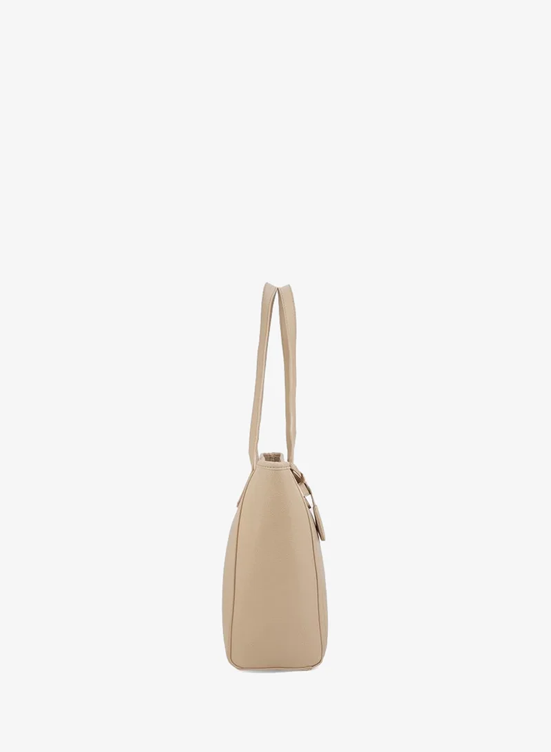 Globus  Beige Textured Buckle Detail Tote Bag for Women | Best Price UAE