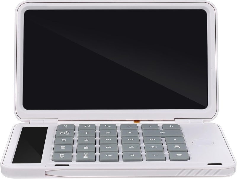 SHERCHPRY Handwriting Notepad Calculator 120Mah LCD Writing Board Portable Calculation Tool for Office and School Students White - Image 1
